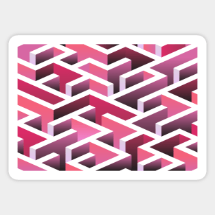 Pink 3D Maze Sticker